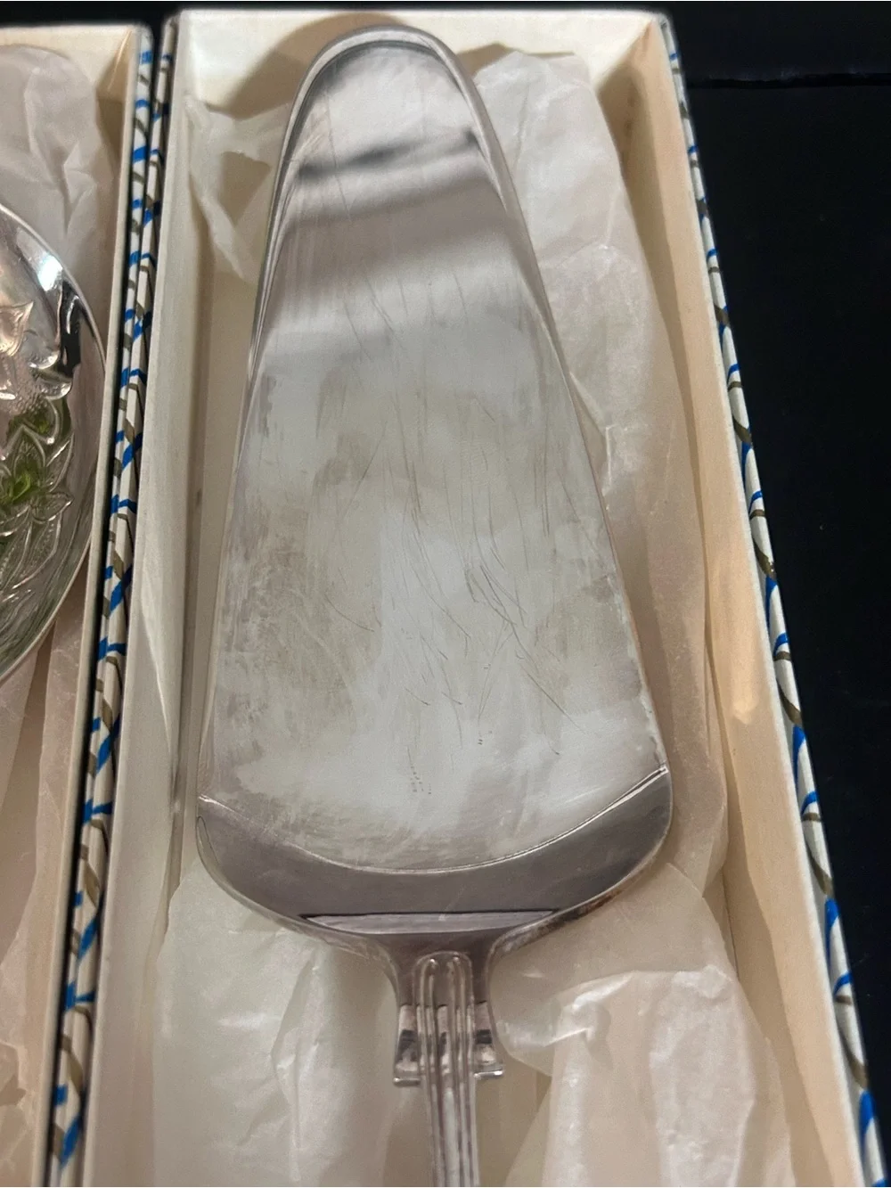 Vintage EPNS Sheffield England Serving Spoon & Pie Server Set w/ Original Boxes